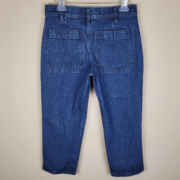 J. Crew High Rise Patch Pocket Straight Leg Jean Retro Cropped Blue Size 26P - Picture 4 of 10